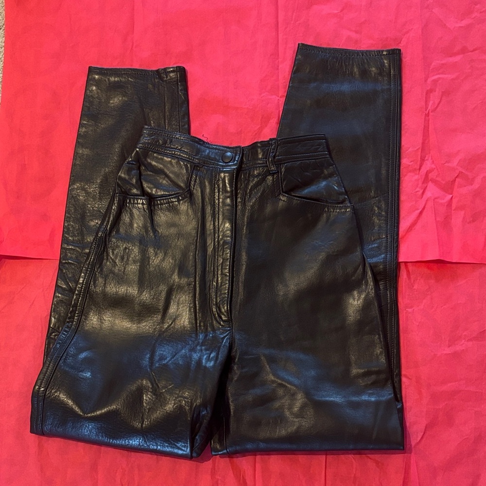 Vakko Women’s Leather Skinny Pants
